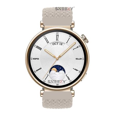 Sneezy Huawei Watch GT 4 41mm İle Uyumlu 18mm Metal Klips Solo Fiberlink Örgü Kordon