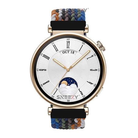 Sneezy Huawei Watch GT 4 41mm İle Uyumlu 18mm Metal Klips Solo Fiberlink Örgü Kordon