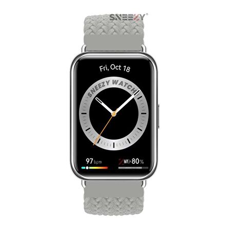 Sneezy Huawei Watch Fit 2 İle Uyumlu Metal Klips Solo Fiberlink Örgü Kordon