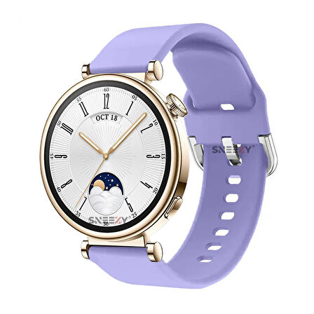 Sneezy Huawei Watch GT4 41mm İle Uyumlu 18mm PureLux Soft Tokalı Silikon Kordon