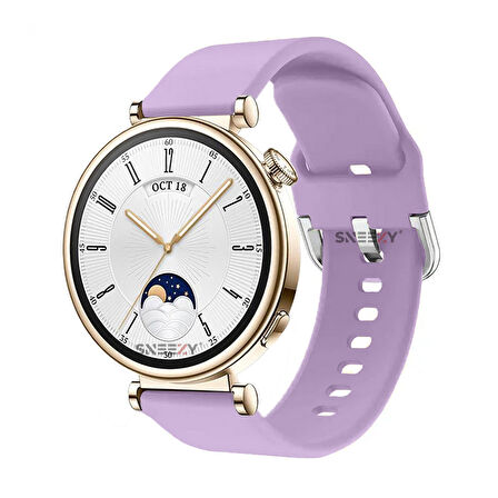 Sneezy Huawei Watch GT4 41mm İle Uyumlu 18mm PureLux Soft Tokalı Silikon Kordon