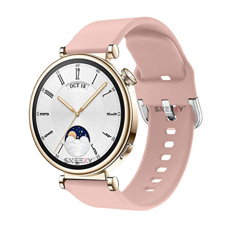 Sneezy Huawei Watch GT4 41mm İle Uyumlu 18mm PureLux Soft Tokalı Silikon Kordon