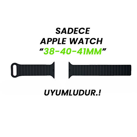 Apple Watch 38mm 40mm 41mm Seri 3 4 5 6 7 8 Se Uyumlu Harmony Duo Magnetik Silikon Kordon