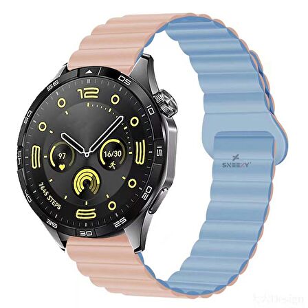 Samsung Gear S3 Frontier R760 – S3 Classic R770 22mm Uyumlu Harmony Duo Magnetik Silikon Kordon