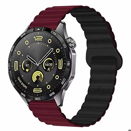 Huawei Watch GT2 Elite-Sport-Classic 46mm-GT2 Pro 22mm Uyumlu Harmony Duo Magnetik Silikon Kordon