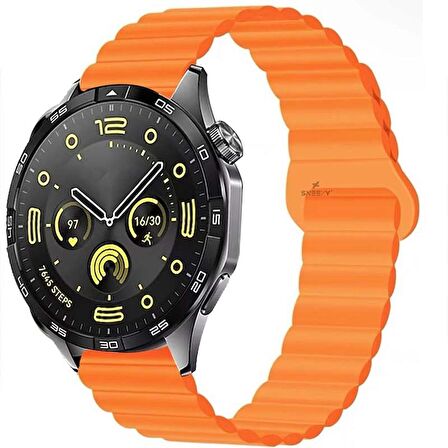 Huawei Watch GT2 Elite-Sport-Classic 46mm-GT2 Pro 22mm Uyumlu Harmony Duo Magnetik Silikon Kordon