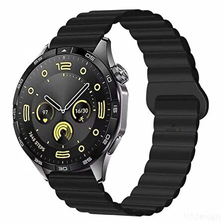 Huawei Watch GT Runner-Sport 46mm- GT2 E 22mm Uyumlu Harmony Duo Magnetik Silikon Kordon