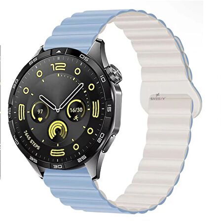 Huawei Watch GT Runner-Sport 46mm- GT2 E 22mm Uyumlu Harmony Duo Magnetik Silikon Kordon