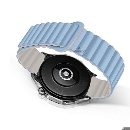 Huawei Watch GT Runner-Sport 46mm- GT2 E 22mm Uyumlu Harmony Duo Magnetik Silikon Kordon