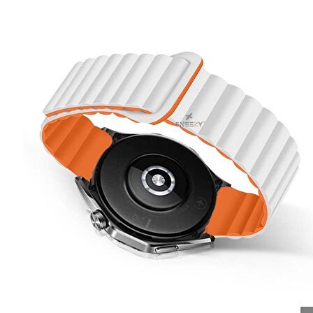 Huawei Watch GT Runner-Sport 46mm- GT2 E 22mm Uyumlu Harmony Duo Magnetik Silikon Kordon