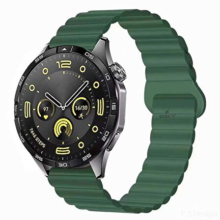 Huawei Watch 3 Elite-Classic 46mm-Watch 3 Pro-Elite 22mm Uyumlu Harmony Duo Magnetik Silikon Kordon