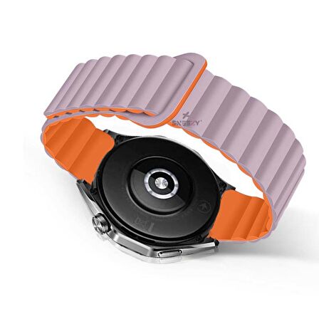 Huawei Watch 3 Elite-Classic 46mm-Watch 3 Pro-Elite 22mm Uyumlu Harmony Duo Magnetik Silikon Kordon