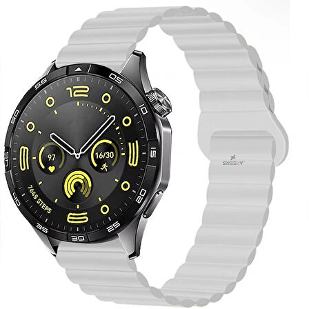 Huawei Watch 3 Elite-Classic 46mm-Watch 3 Pro-Elite 22mm Uyumlu Harmony Duo Magnetik Silikon Kordon