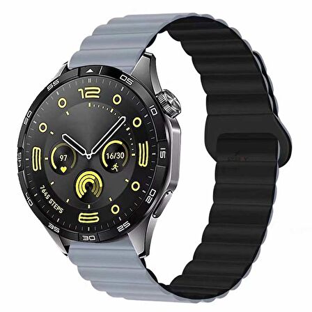 Huawei Watch 4 46mm-Watch 4 Pro 22mm Uyumlu Harmony Duo Magnetik Silikon Kordon
