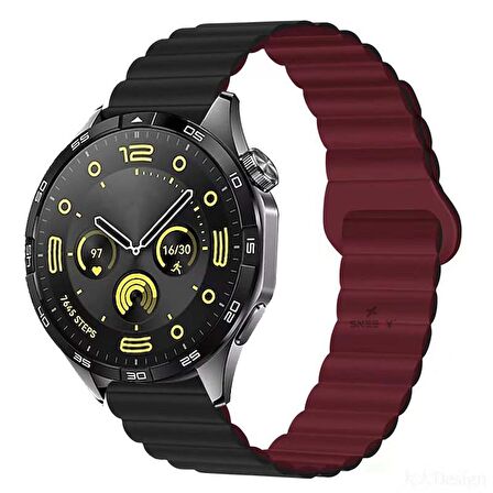 Sneezy Huawei Watch GT4 46mm İle Uyumlu 22mm Harmony Duo Magnetik Silikon Kordon