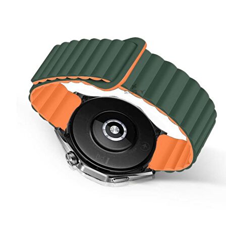 Sneezy Huawei Watch GT4 46mm İle Uyumlu 22mm Harmony Duo Magnetik Silikon Kordon