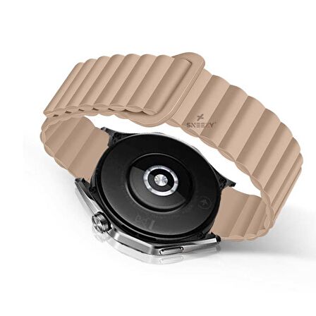 Sneezy Huawei Watch GT4 46mm İle Uyumlu 22mm Harmony Duo Magnetik Silikon Kordon