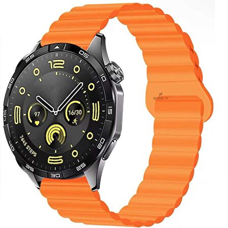 Sneezy Huawei Watch GT4 46mm İle Uyumlu 22mm Harmony Duo Magnetik Silikon Kordon