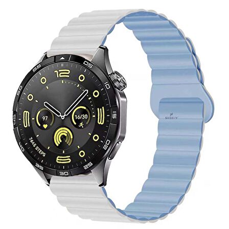 Sneezy Huawei Watch GT4 46mm İle Uyumlu 22mm Harmony Duo Magnetik Silikon Kordon