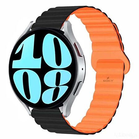 Samsung Galaxy Watch Active Active 2 44mm-40mm Uyumlu 20mm Harmony Duo Magnetik Silikon Kordon