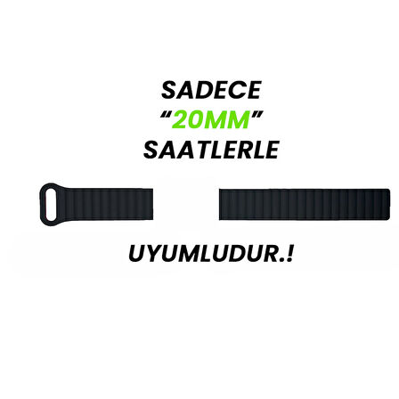 Samsung Galaxy Watch Active Active 2 44mm-40mm Uyumlu 20mm Harmony Duo Magnetik Silikon Kordon