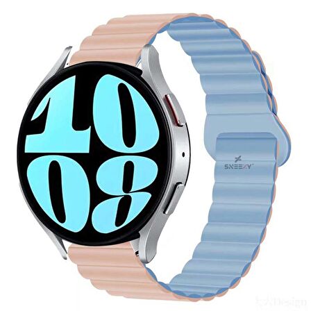 Samsung Galaxy Watch 5 40-44mm Uyumlu 20mm Harmony Duo Magnetik Silikon Kordon