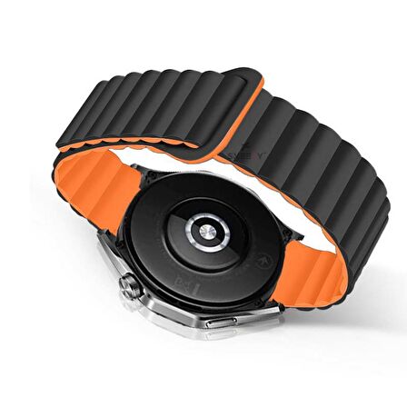 Huawei Watch GT 3 Elegant – Active 42mm Uyumlu 20mm Harmony Duo Magnetik Silikon Kordon
