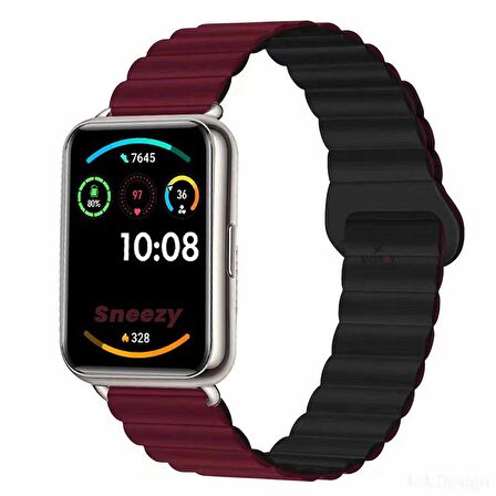 Huawei Watch Fit 2 İle Uyumlu Harmony Duo Magnetik Silikon Kordon