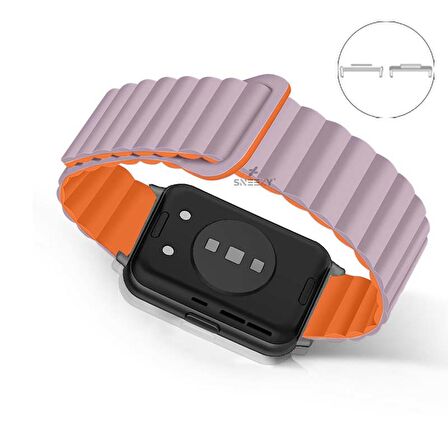 Huawei Watch Fit 2 İle Uyumlu Harmony Duo Magnetik Silikon Kordon