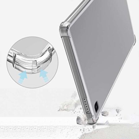 Samsung Tab A8 T290 8.7 İnç Kılıf ShockArmor Clear Köşe korumalı şeffaf tablet kılıfı
