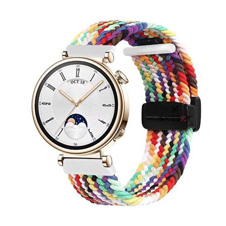 Sneezy Huawei Watch GT 4 41mm İle Uyumlu 18mm FiberLink Manyetik Tokalı Örgü Kordon