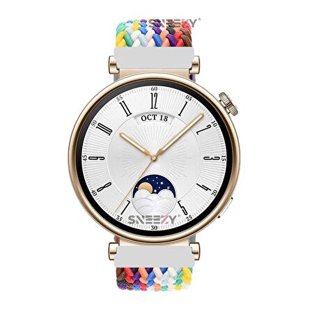 Sneezy Huawei Watch GT 4 41mm İle Uyumlu 18mm FiberLink Manyetik Tokalı Örgü Kordon