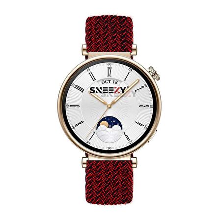 Sneezy Huawei Watch GT 4 41mm İle Uyumlu 18mm FiberLink Manyetik Tokalı Örgü Kordon