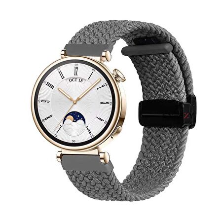 Sneezy Huawei Watch GT 4 41mm İle Uyumlu 18mm FiberLink Manyetik Tokalı Örgü Kordon