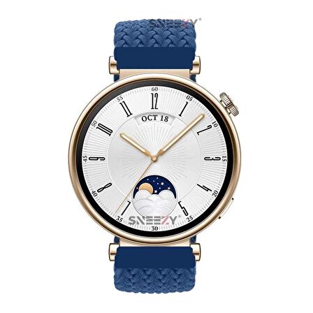 Sneezy Huawei Watch GT 4 41mm İle Uyumlu 18mm FiberLink Manyetik Tokalı Örgü Kordon