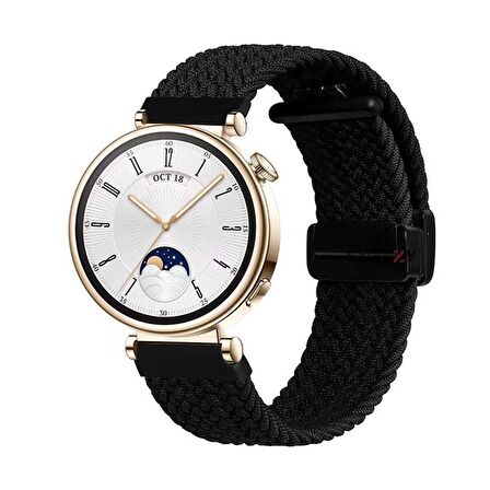 Sneezy Huawei Watch GT 4 41mm İle Uyumlu 18mm FiberLink Manyetik Tokalı Örgü Kordon