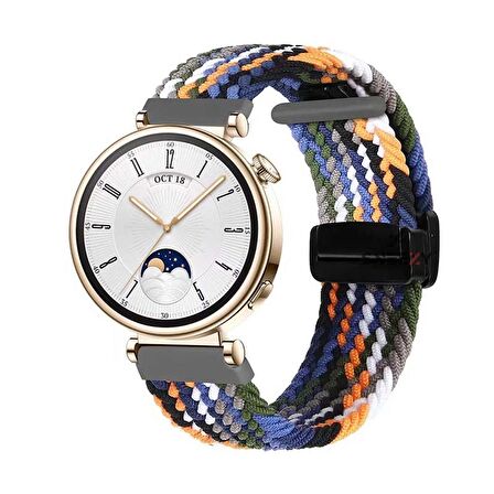 Sneezy Huawei Watch GT 4 41mm İle Uyumlu 18mm FiberLink Manyetik Tokalı Örgü Kordon