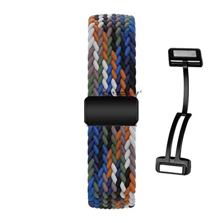 Sneezy Huawei Watch GT 4 41mm İle Uyumlu 18mm FiberLink Manyetik Tokalı Örgü Kordon