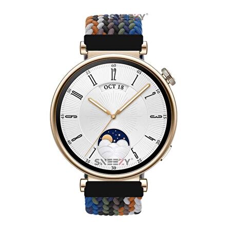 Sneezy Huawei Watch GT 4 41mm İle Uyumlu 18mm FiberLink Manyetik Tokalı Örgü Kordon