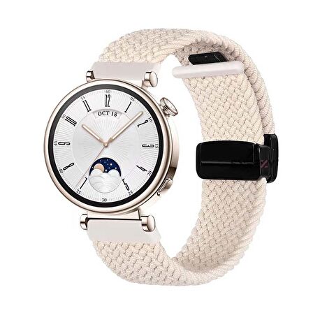 Sneezy Huawei Watch GT 4 41mm İle Uyumlu 18mm FiberLink Manyetik Tokalı Örgü Kordon