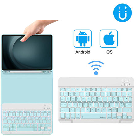 Apple iPad Air 5.Nesil 10.9 İnç 2022 Uyumlu StyleTech Bluetooth Klavyeli Çok Yönlü Kılıf