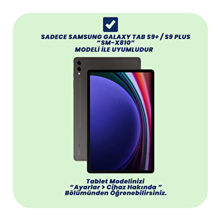 Samsung Galaxy Tab S9 Plus X810 12.4 İnç Katlanabilir Kalemlikli Standlı Akıllı Kılıf