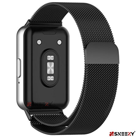 Sneezy Samsung Galaxy Fit 3 İle Uyumlu Woven Wire Tasarım Metal Hasır Kordon