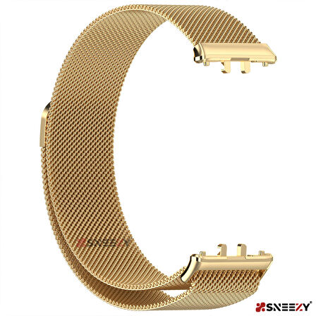 Sneezy Samsung Galaxy Fit 3 İle Uyumlu Woven Wire Tasarım Metal Hasır Kordon