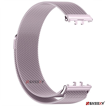 Sneezy Samsung Galaxy Fit 3 İle Uyumlu Woven Wire Tasarım Metal Hasır Kordon