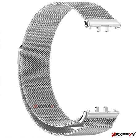 Sneezy Samsung Galaxy Fit 3 İle Uyumlu Woven Wire Tasarım Metal Hasır Kordon