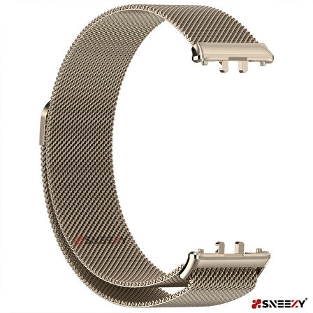 Sneezy Samsung Galaxy Fit 3 İle Uyumlu Woven Wire Tasarım Metal Hasır Kordon