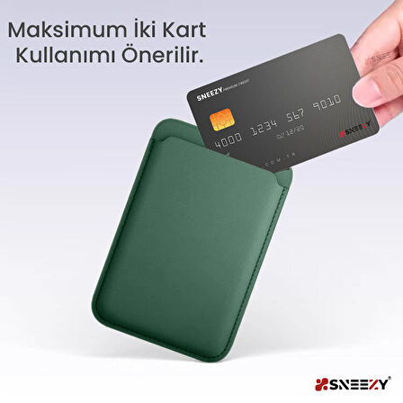 Sneezy İphone 14-14 Plus-14 Pro-14 Pro max Uyumlu Birinci Sınıf Magsafe Cüzdan Magsafe Deri Kartlık