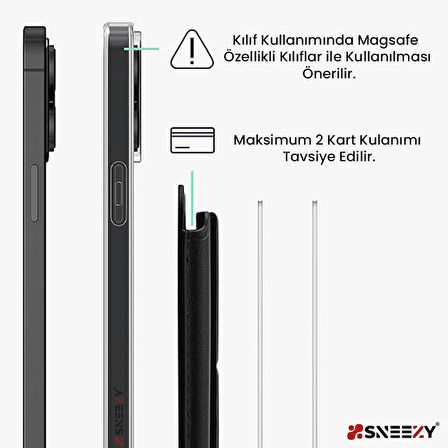 Sneezy İphone 14-14 Plus-14 Pro-14 Pro max Uyumlu Birinci Sınıf Stand Özellikli Magsafe Deri Kartlık