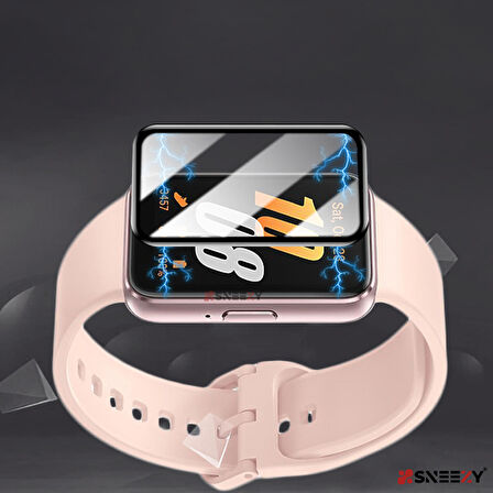 Sneezy Samsung Galaxy Watch Fit 3 İle Uyumlu Polymer Temperli Nano 0.5 mm Watch Ekran Koruyucu
